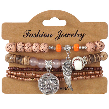 European and American Cross-Border Hot-Selling New Bohemian Bracelets Creative Tassel Multi-Layer Beaded Bracelets Fashion Jewelry