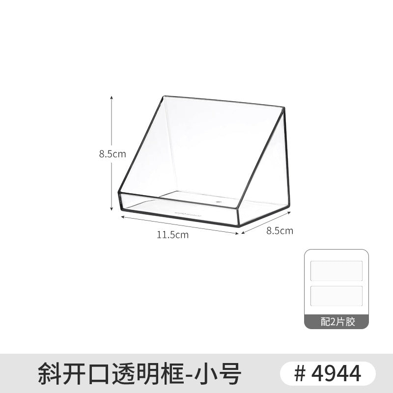 Desktop Wall Hanging Storage Box with Transparent Acrylic Cosmetics Bathroom Stationery Station Kitchen Storage Rack Bedside