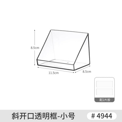 Desktop Wall Hanging Storage Box with Transparent Acrylic Cosmetics Bathroom Stationery Station Kitchen Storage Rack Bedside