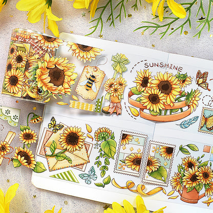 New pet Journal tape flower special material autumn letter simple full roll material shell optical flow hemp Journal tape