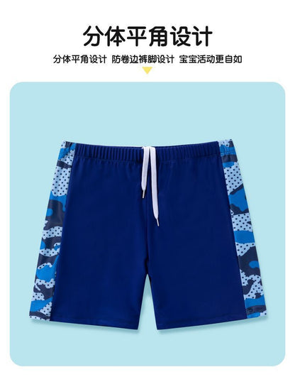 Children's swimming trunks boys swimming trunks boxer small and medium-sized children's swimsuit fat treasure training quick-drying swimsuit suit wholesale