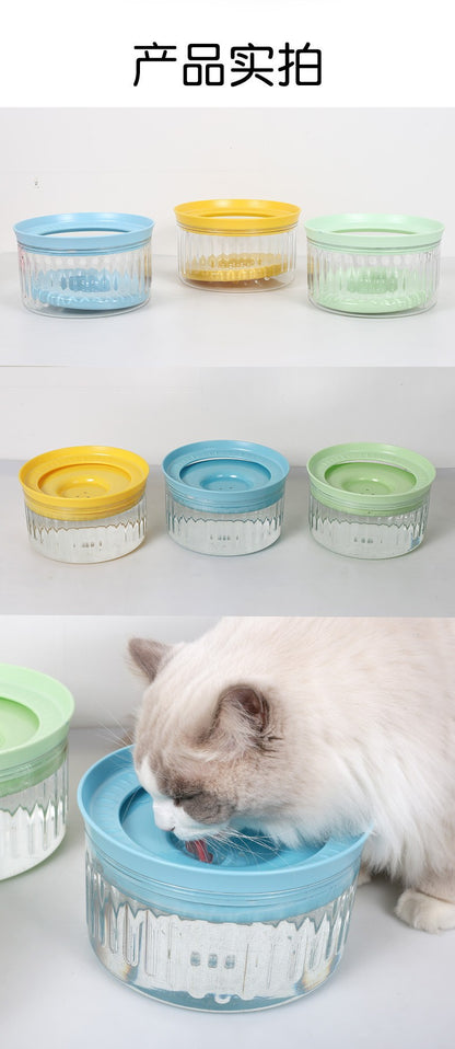 Pet non-wet mouth water bowl dog drinking water splash-proof floating bowl large capacity automatic water dispenser factory in stock wholesale