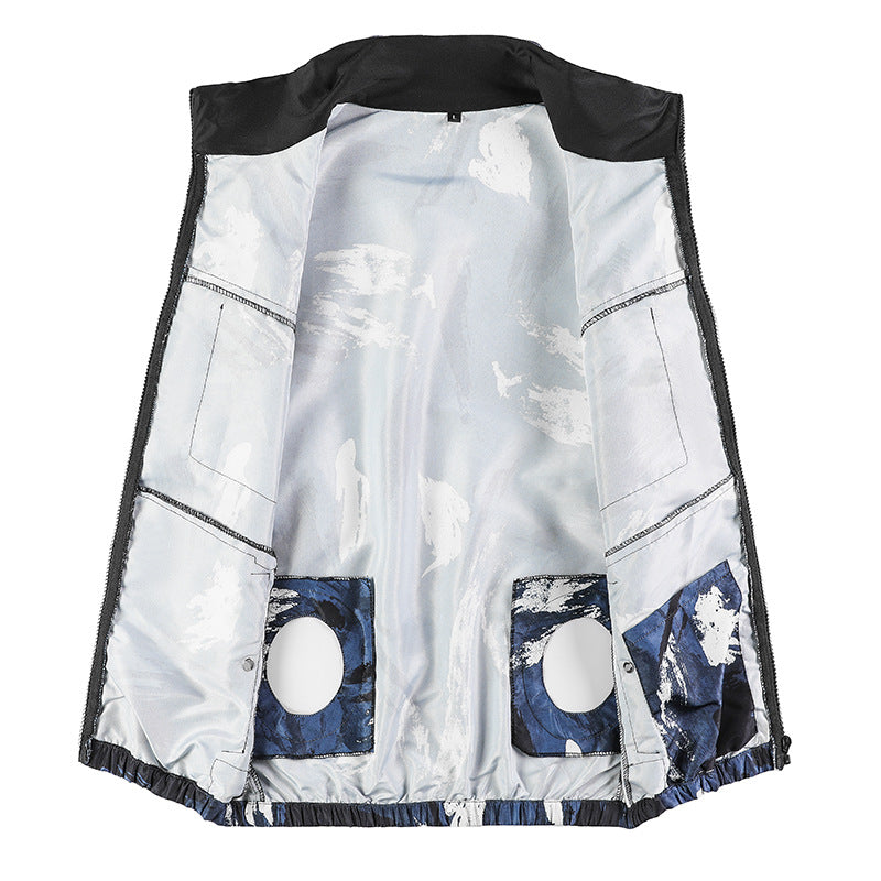 Cross-border Direct Supply Summer Cooling and Heat Prevention Air-conditioning Clothing Clothes with Fan Short-sleeved Vest Outdoor Sunscreen Work Wear