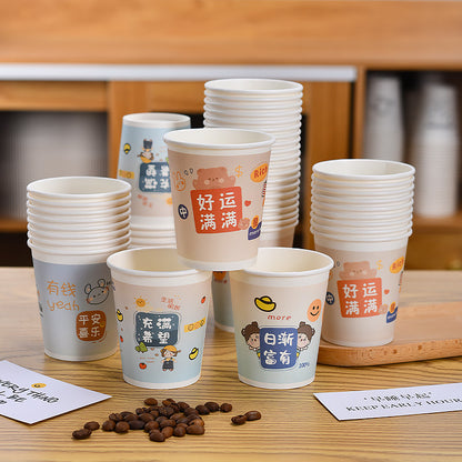 Disposable Thickened Household Food-Grade Paper Cups for Drinking Water, Making Tea, Entertaining Clients, Commercial Use, and Available for Wholesale