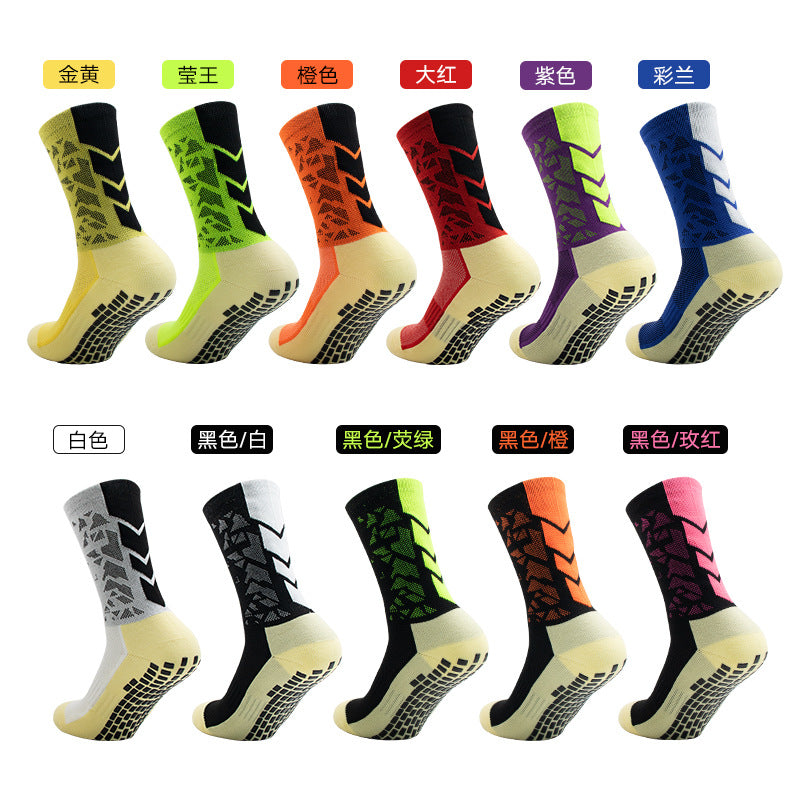 Spring and Summer Adult Professional Football Socks, Training Non-Slip Socks, Towel Bottom Sports Socks, Mid-Tube Dotted Socks, Factory Wholesale