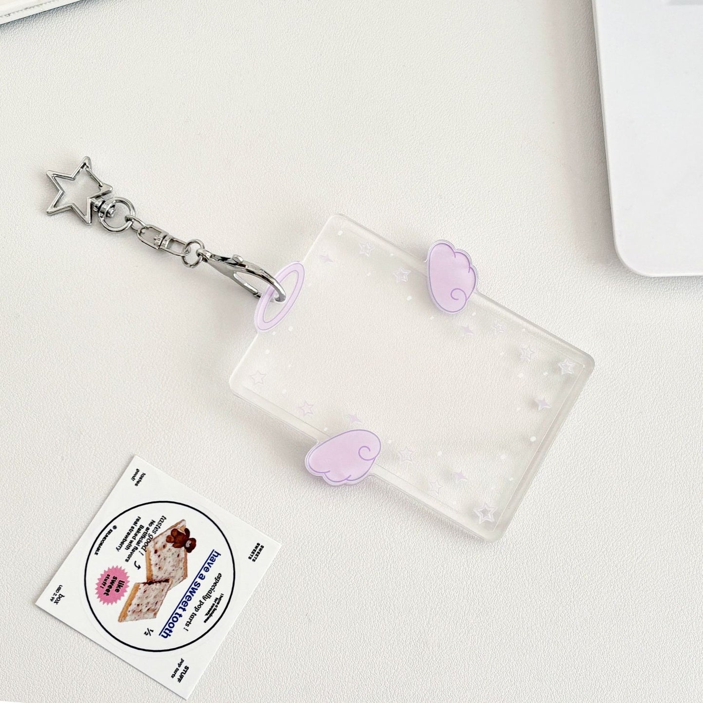 Original Ins Wind Wings Star Small Card Cover Acrylic Hard Card Cover Angel Small Card Card Card Card Card Film Card Cover