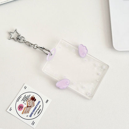 Original Ins Wind Wings Star Small Card Cover Acrylic Hard Card Cover Angel Small Card Card Card Card Card Film Card Cover