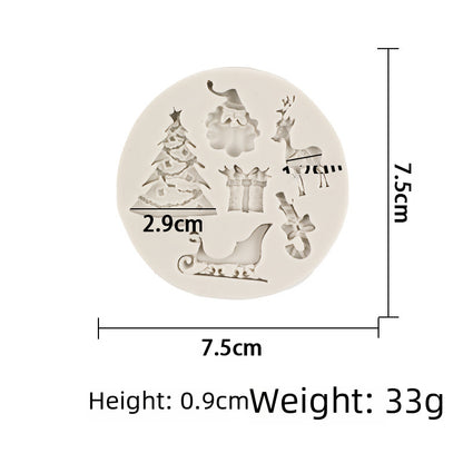 DIY Christmas mold Christmas tree elk Bell gift chocolate baking tools flip sugar cake mold