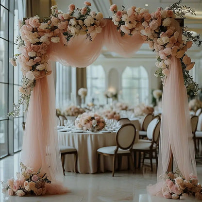 Wedding gauze curtain white gauze cross-border outdoor gauze curtain scene background decoration party wedding gauze wedding arch