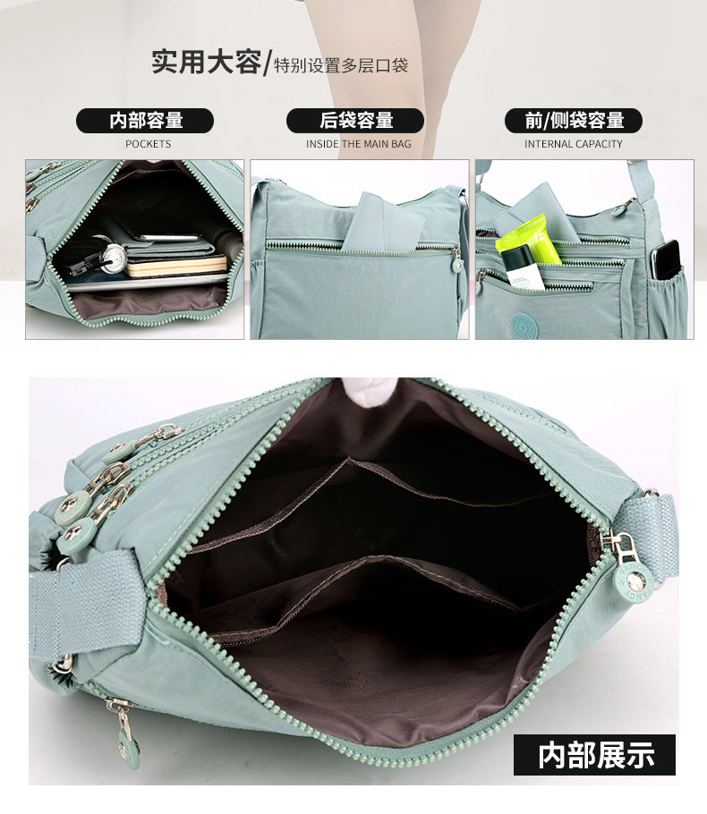 Nylon Cloth Multi-Layer Shoulder Bag Lightweight Simple Casual Crossbody Bag 2025 New Large Capacity Mother's Money Bag