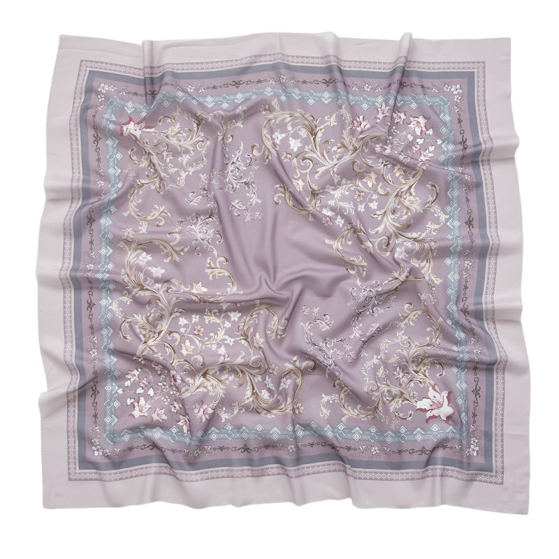 Cross-Border New Product Voile Print 110 Square Scarf Classic Lace Scarf Turban Malaysian Shawl