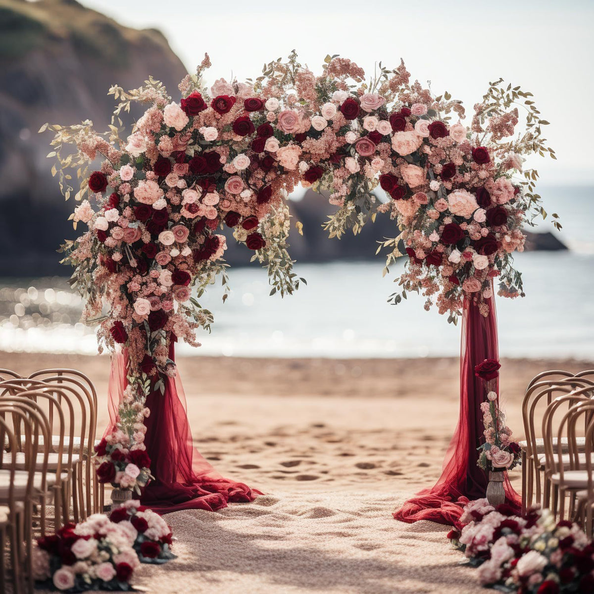 Wedding gauze curtain white gauze cross-border outdoor gauze curtain scene background decoration party wedding gauze wedding arch