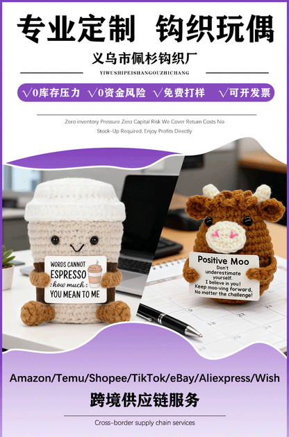 Cross-Border Amazon Handmade Knitted Doll Halloween Gift Ghost Little Devil Grim Reaper Emotional Plush Toy Wholesale