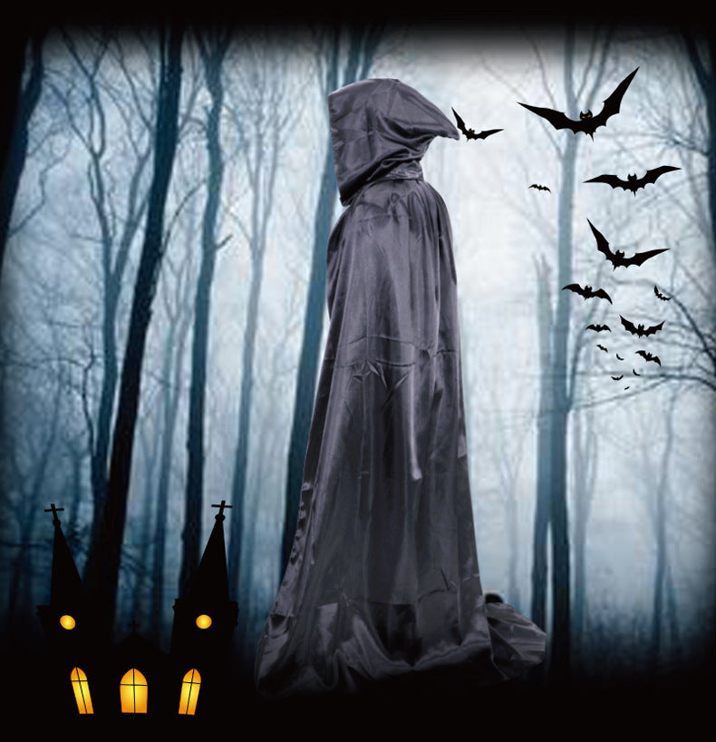 Halloween Costume Adult cosplay Death Cloak Performance Costume Black Wizard Robe Cloak Vampire