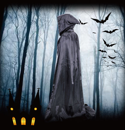 Halloween Costume Adult cosplay Death Cloak Performance Costume Black Wizard Robe Cloak Vampire