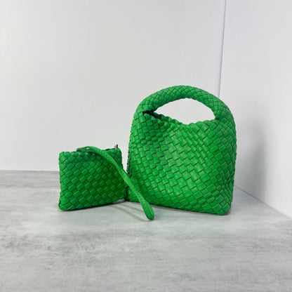 PU handmade woven bag summer high-end niche design women's bag handbag shoulder bag vegetable basket Ins bag
