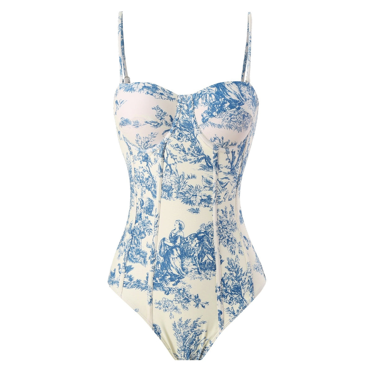 2025 European and American New Style One-Piece Swimsuit for Women, Slim-Fitting, Retro Tie-Up, Sun-Protective Long Skirt Two-Piece Set, Hard-Packed Swimsuit