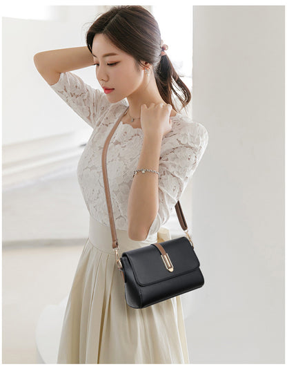 Small Square Bag for Women 2026 New Fashion Soft Leather Women's Shoulder Crossbody Bag Pure Color High-Quality Texture Middle-Aged Mom Bag