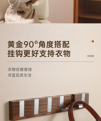 Door Hook Punch-free Clothes Bag Storage Rack Bedroom Door Wood Grain Clothes Hook Storage Door Hanger