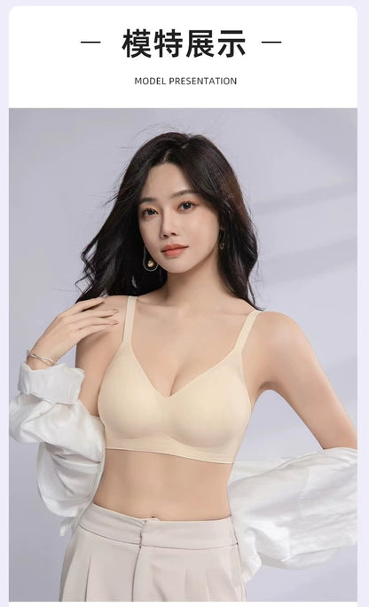 Hand-held fixed cup extended large seamless underwear women's small breast gathered accessory breast anti-sagging soft support bra