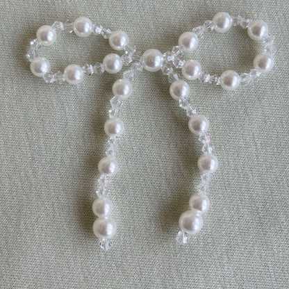 Wholesale bouquet bow jewelry imitation pearl cake decoration bow chain Valentine's Day accessories accessories decoration