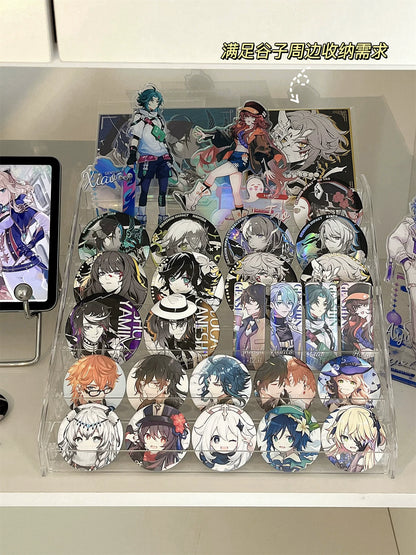 Acrylic Display Stand Transparent Desktop Millet Storage Box Ladder Shelf Peripheral Badge Desktop Storage Rack