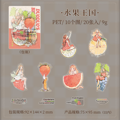 Duoduo's Big World Character Pet Die-Cut Stickers Healing Girl Large Size Basic Material Stickers for Journals