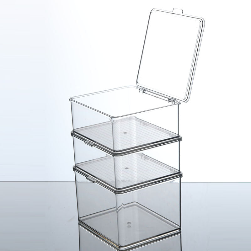 Storage Box PET Transparent Acrylic Rectangular Cosmetic Station Snack Kitchen Sundries Storage Box with Lid
