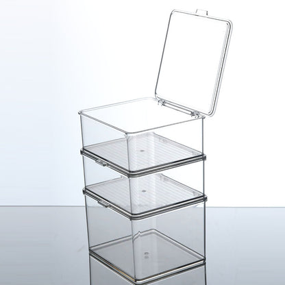 Storage Box PET Transparent Acrylic Rectangular Cosmetic Station Snack Kitchen Sundries Storage Box with Lid