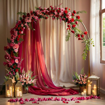 Wedding gauze curtain white gauze cross-border outdoor gauze curtain scene background decoration party wedding gauze wedding arch