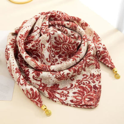 2026 New Style Warm Square Scarf with Magnetic Buckle, Triangular Silk Scarf, Cotton Scarf for Women, Stylish Neck Warmer for Spring, Autumn, and Winter, Versatile and Elegant