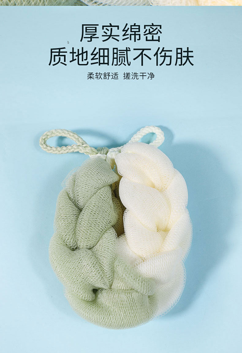 Long Bath Sponge Scrubber, Bubble Bath Ball, Comfortable Bathing Flower Ball, Exfoliating and Skin-Softening