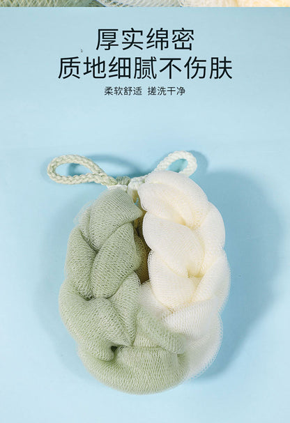 Long Bath Sponge Scrubber, Bubble Bath Ball, Comfortable Bathing Flower Ball, Exfoliating and Skin-Softening