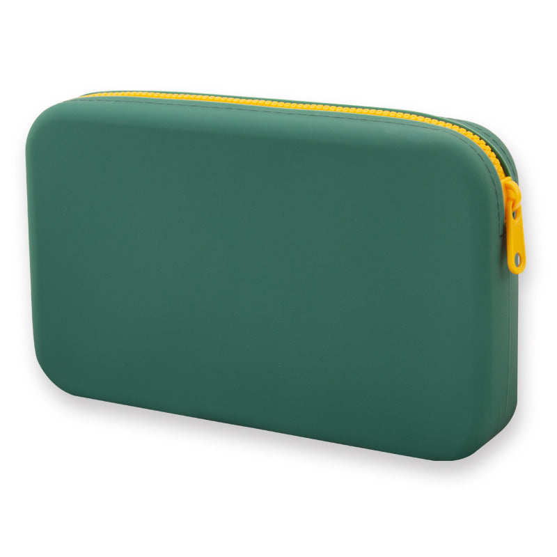 Large-Capacity Rectangular Silicone Cosmetic Bag, Storage Bag, Toiletry Storage Bag, Digital Bag, Travel Bag, Menstrual Bag