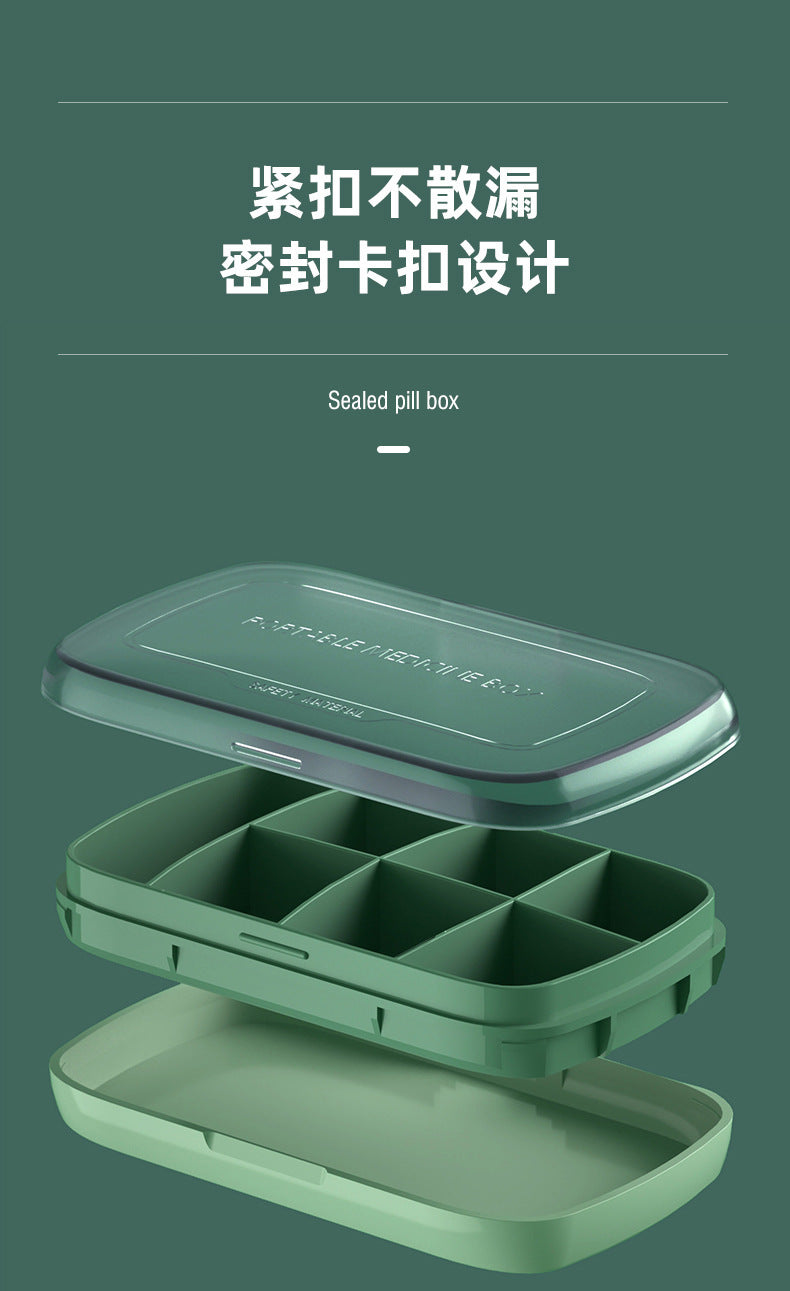 T5135 Portable Seven-Day Pill Box, One-Week Large-Capacity Storage Box, Sealed Pill Box, Portable Pill Dispenser