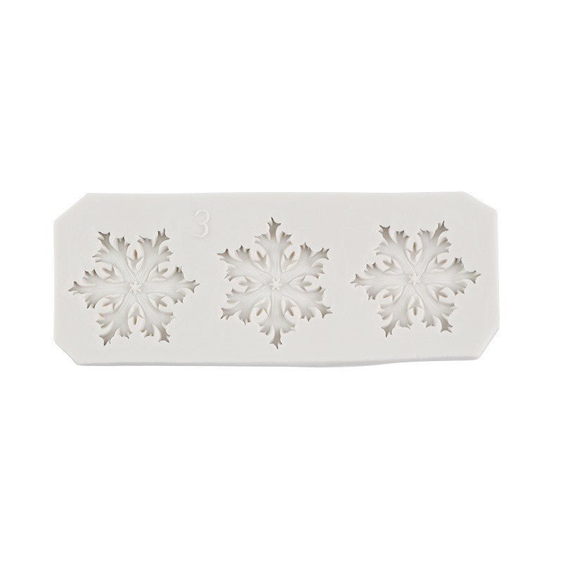 Christmas snowflake modeling silicone molds sugar cake chocolate mold diy baking Christmas decoration glue