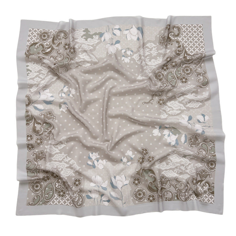 Cross-Border New Product Voile Print 110 Square Scarf Classic Lace Scarf Turban Malaysian Shawl