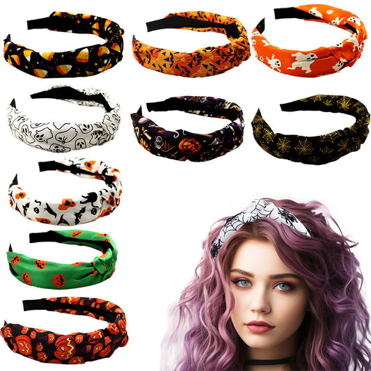 Cross-border wholesale Amazon Halloween pumpkin knotted hairband high cranial top headband hairpin high sense hair cave hair accessories