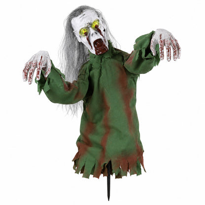 New Halloween sound-controlled half-body zombie decoration prop toy ornament cross-border horror prop gift light