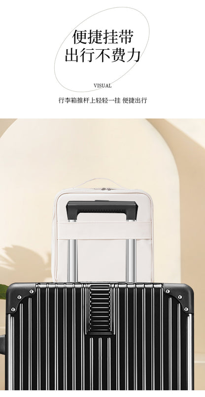 Vertical Cosmetic Bag, Large Capacity, Women's Pencil Case, Travel Pu Waterproof, Can Be Hung on Luggage, Makeup Brush Storage Bag