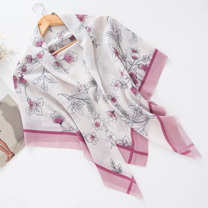 Cross-Border New Product Voile Print 110 Square Scarf Classic Lace Scarf Turban Malaysian Shawl