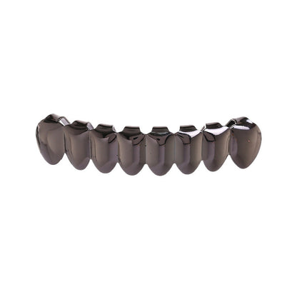 European and American Hot Selling Hiphop Hip-Hop Gold Braces Upper Teeth 8 Lower Teeth 8 Teeth Braces Cross-Border Glossy Braces