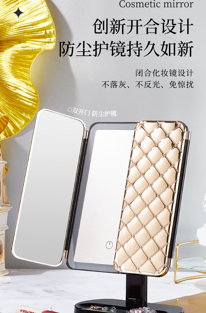 LED makeup mirror stepless dimming HD makeup makeup suit practical birthday gift cosmetics full gift box