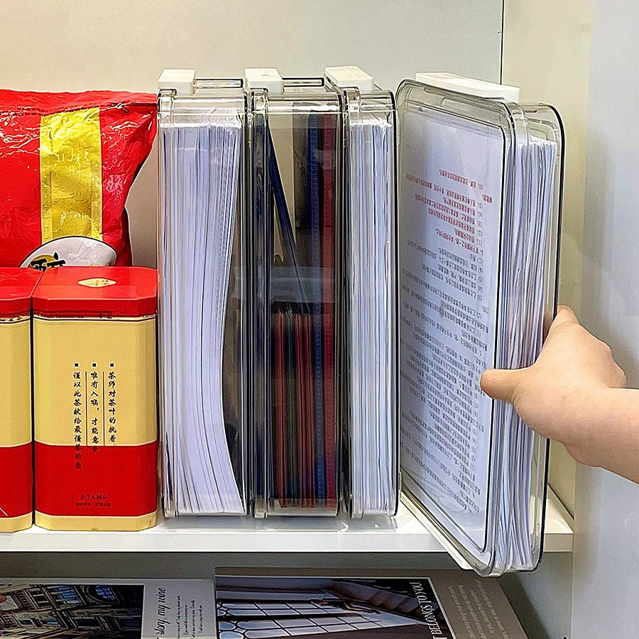 Paper storage and organizing artifact large capacity transparent plastic household registration book junior high school graduation certificate a4 file storage box
