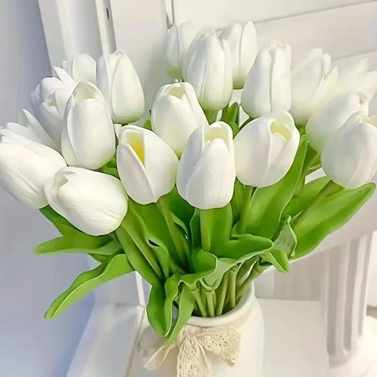 Pu Mini Tulip Artificial Flower Bouquet Cross-Border Artificial Flower Home Decoration Photo European Style Ornaments Factory Direct Sale