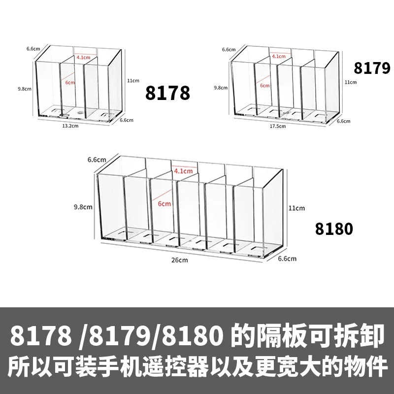 Desktop Wall Hanging Storage Box with Transparent Acrylic Cosmetics Bathroom Stationery Station Kitchen Storage Rack Bedside
