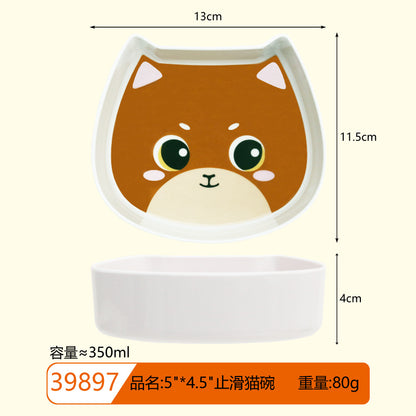 Cross-border cute cute neck protection pet bowl drinking bowl food bowl cat eating bowl is not easy to knock over cat bowl cat food bowl
