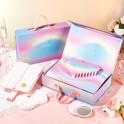 Led Makeup Mirror with Lamp Desktop Desktop Makeup Shell Mirror Holiday Gift for Girlfriend Dressing Mirror