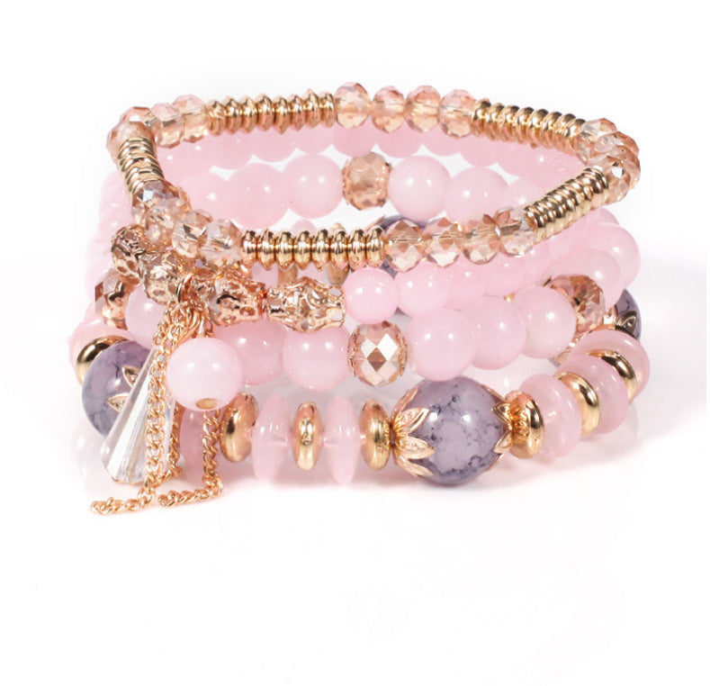 European and American Cross-Border Hot-Selling New Bohemian Bracelets Creative Tassel Multi-Layer Beaded Bracelets Fashion Jewelry