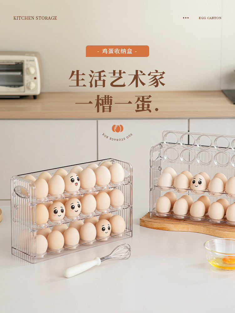 Egg Storage Box for Refrigerator Side Door, Egg Carton Holder, Food-Grade Special Transparent Storage and Preservation Box with Lid